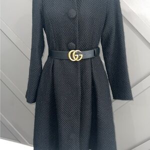 Helen Wang NYC Black Wool Coat (Belt not included)